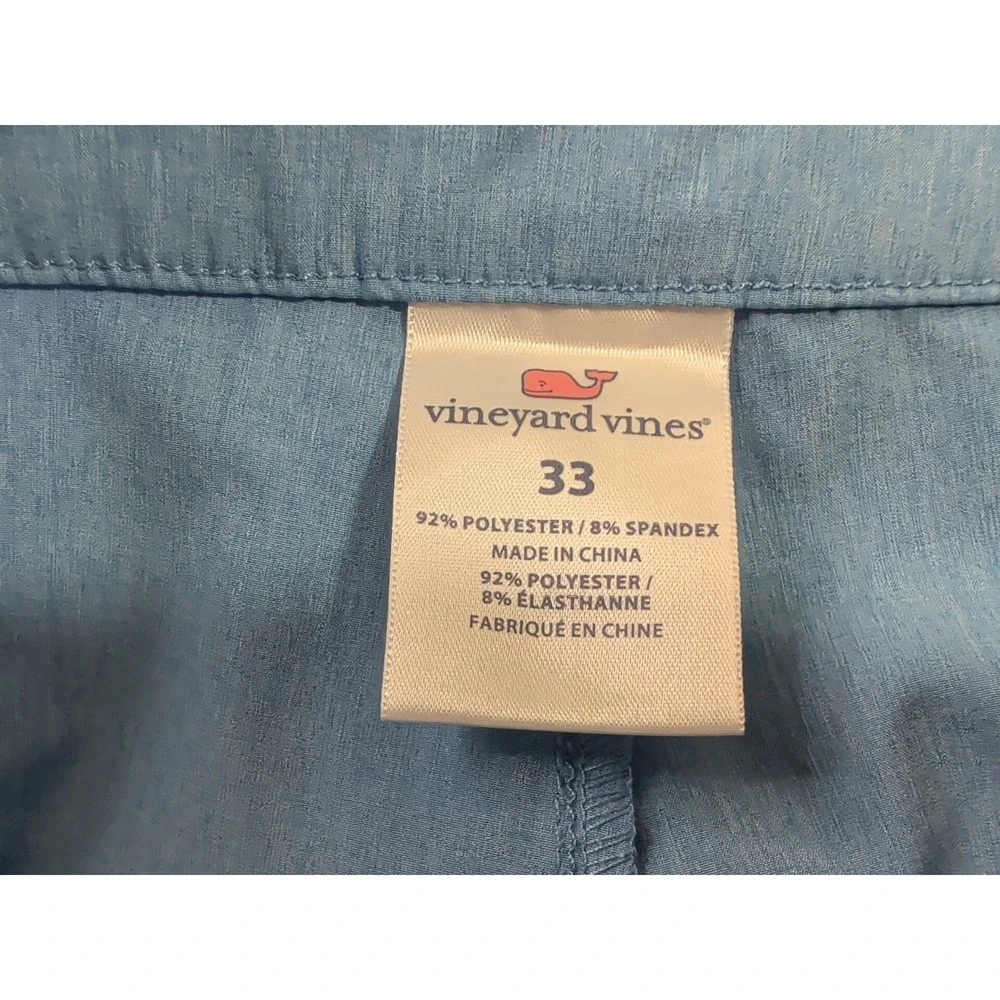 Vineyard Vines Board Shorts Swim Trunks Mens 33 Blue Heather Stretch‎ Beach Pool